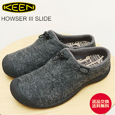 KEEN キーン HOWSER III SLIDE ハウザースリー スライド CHARCOAL GREY FELT/BLACK チャコールグレーフェルト/ブラック スリッポン スリップオン クロッグ 靴 スニーカー シューズ アウトドア キャンプ コンフォート 【返品交換送料無料】