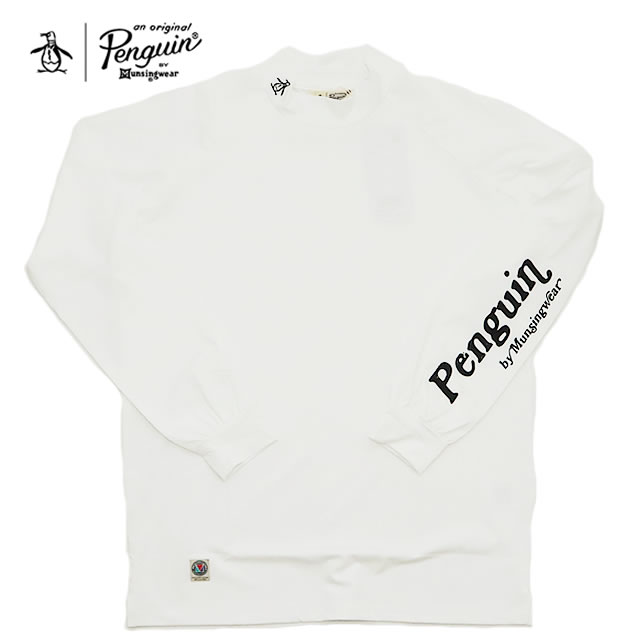 30%OFF【即納】Penguin by Munsingwear ペンギン バイ マンシングウェア STRETCH LONG SLEEVE MOCK NECK ストレッチ ロングスリーブ モックネック WHITE ホワイト メンズ Tシャツ 【正規取扱店】