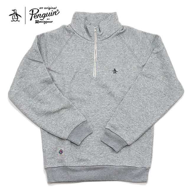 【即納】Penguin by Munsingwear ペンギン バイ マンシングウェア HALF ZIP SWEAT SHIRT ハーフジップ スェット シャツ GRAY グレー メンズ 【正規取扱店】