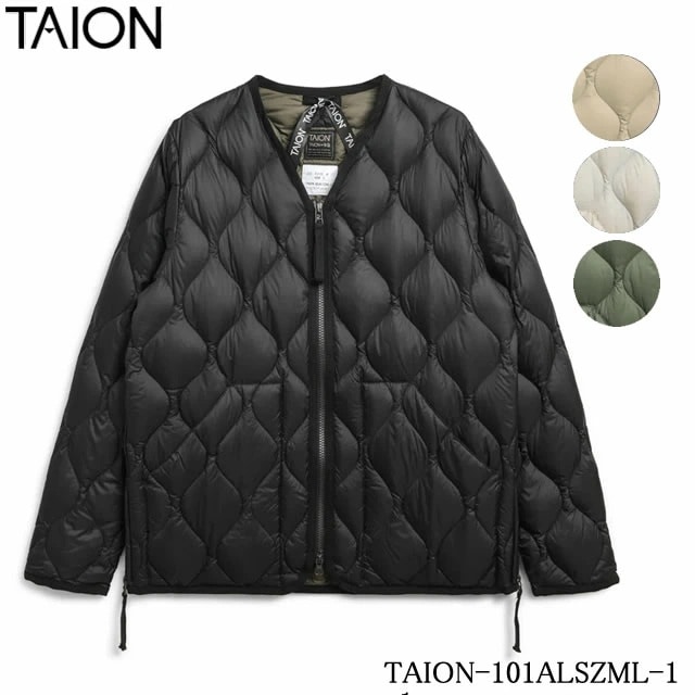 【即納】TAION タイオン MILITARY V NECK W-ZIP DOWN JACKET ミリタリー Vネック Wジップ ダウン ジャケット-ソフトシェル ユニセックス メンズ レディース インナーダウン アウター