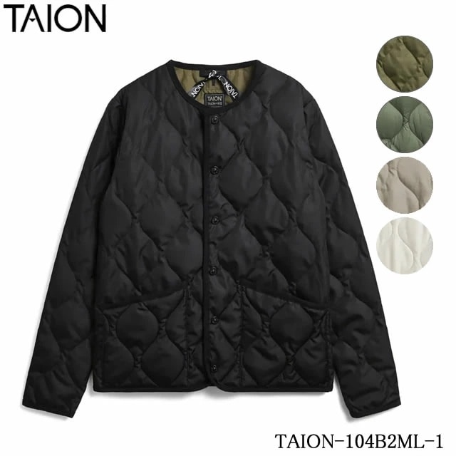 【即納】TAION タイオン UNISEX MILITARY CREW NECK DOWN JKT ユニセックス ミリタリー クルーネック ダウンジャケット インナーダウン ダウン インナーダウン 防寒 ダウンジャケット メンズ レディース キャンプ ミリタリー ライトダウン ライトウエイトダウン