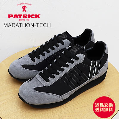 PATRICK パトリック MARATHON-TECH マラソン・テック BK/GY ブラック/グレー 靴 スニーカー シューズ 【返品交換送料無料】