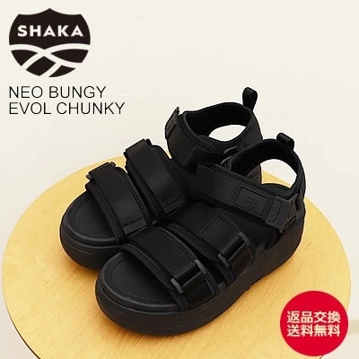 SHAKA シャカ NEO BUNGY EVOL CHUNKY ネオ バンジー エヴォル チャンキー BLACK 00N ブラック アウドドア レディース 厚底 スポーツサンダル 返品交換送料無料 SHAKA シャカ NEO BUNGY EVOL CHUNKY ネオ バンジー エヴォル チャン