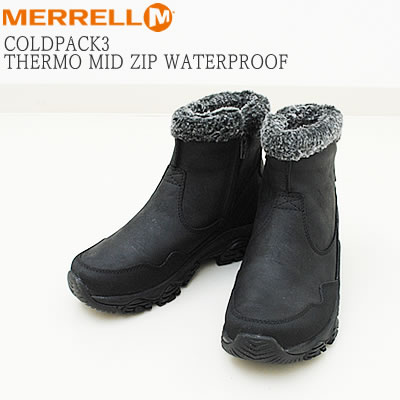 MERRELL メレル ウィメンズ COLDPACK3 THERMO MID ZIP WATERPROOF コールドパック サーモ ミッドジップ ウォータープルーフ BLACK ブラック レディース ウィンターブーツ 靴 シューズ 防滑 防水