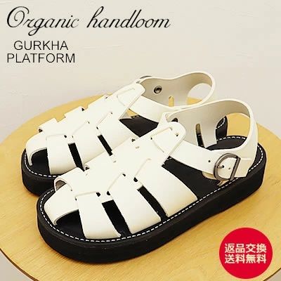 Organic handloom ˥åϥɥ롼 GURKHA PLATFORM 륫 ץåȥե OFF WHITE եۥ磻  ǥ  ե 쥶 ȥåץ   ʸ̵