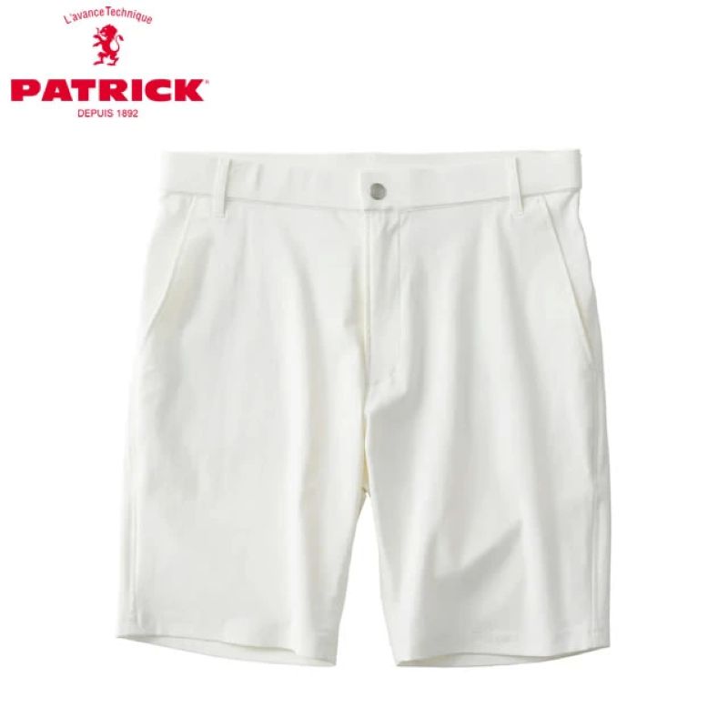PATRICK GOLF パトリック ゴルフ メンズ メリルハイテンションハーフパンツ WHT ホワイト ショートパンツ 半ズボン 接触冷感 吸水速乾 UVカット【返品交換送料無料】