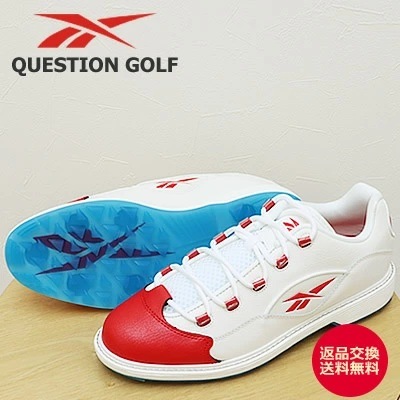 Reebok リーボック QUESTION GOLF クエスチョン ゴルフ WHITE/RED ホワイト/レッド 靴 スニーカー スパイクレス ゴルフシューズ メンズ 【返品交換送料無料】