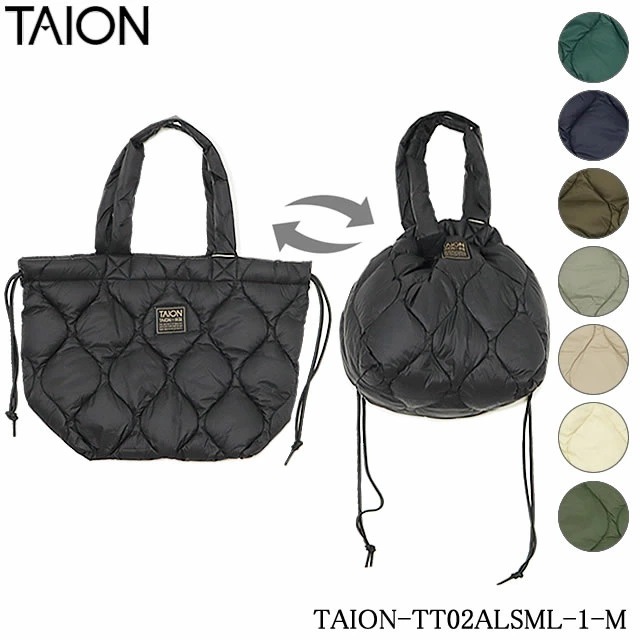 【即納】TAION タイオン MILITARY SOFT SHELL DOWN TOTE BAG-M ミリタリー ソフトシェル ダウン トート バッグ バック ボディバック ショルダーバッグ 巾着バッグ