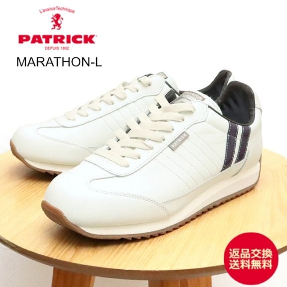 PATRICK パトリック MARATHON-L マラソン・レザー WHPL  靴 スニーカー 軽量 軽いシューズ メンズ レディース ギフト プレゼント 贈り物【返品交換送料無料】