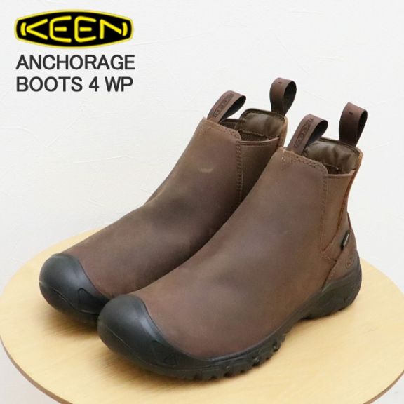 KEEN キーン ANCHORAGE BOOTS 4 WP アンカレッジブーツ 4 ウォータープルーフDARK EARTH/BLACK ダークアース/ブラック 靴 シューズ WINTER ウィンターブーツ アウトドア 防水 防滑 サイドゴア【返品交換送料無料】