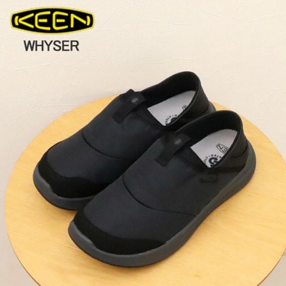 KEEN キーン WHYSER ワイザー BLACK ブラック スリップオン クロッグ 靴 スニーカー シューズ アウトドア キャンプ コンフォート モックシューズ ギフト プレゼント 贈り物【返品交換送料無料】