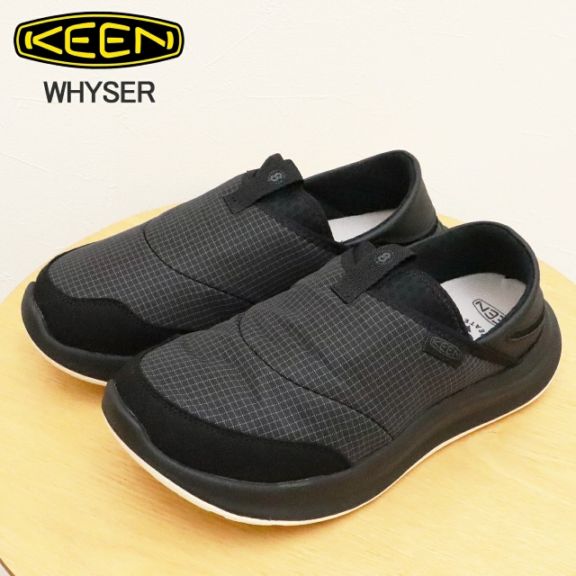 KEEN ������ ��ǥ����� WHYSER �磻���� BLACK �֥�å� �����å� ����åץ��� �� ���ˡ����� ���塼�� �����ȥɥ� ������ ����ե����� ���ե� �ץ쥼��� £��ʪ�����ʸ�����̵����