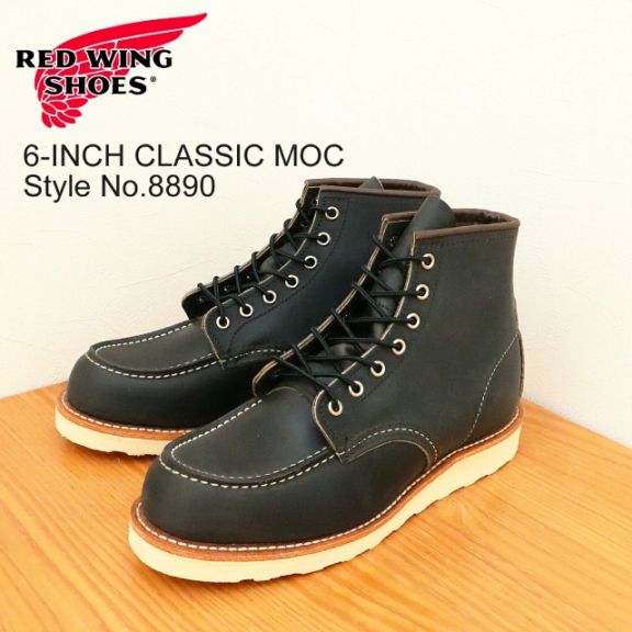 RED WING レッドウィング 8890 6-INCH CLASSIC MOC 6インチ クラシックモック Charcoal "Rough & Tough" チャコール「ラフ&タフ」 モックトゥ ギフト プレゼント 贈り物【返品交換送料無料】