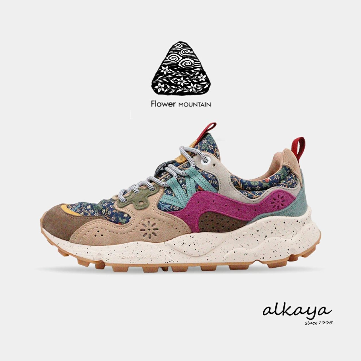 アルカヤ靴店限定 Flower MOUNTAIN フラワー マウンテン YAMANO3 ヤマノ3 NAVY/PURPLE ネイビー/パープル 靴 スニーカー シューズ メンズ レディース アウトドア オリジナル フラワーマウンテンスニーカー【返品交換送料無料】