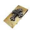 BRASS/WHITE BRONZE DOUBLE CROSS MONEY CLIP