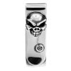 STERLING SILVER MONEY CLIP WITH SPEED SKULL