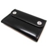 LARGE 3-FOLD WALLET - COW HIDE (SHINY BLACK)