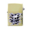 BRASS ZIPPO LIGHTER WITH MELTING SKULL