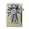 BRASS ZIPPO LIGHTER WITH TW CRUSADER CROSS