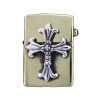 BRASS ZIPPO LIGHTER WITH DOUBLE CROSS