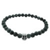 STONE WITH LILG SKULL BEAD BRACELET (6mm EAGLE EYE)