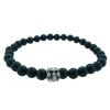 STONE WITH LILG SKULL BEAD BRACELET (6mm BLUE TIGER EYE)