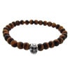 STONE WITH LILG SKULL BEAD BRACELET (6mm YELLOW TIGER EYE)