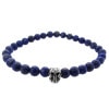 STONE WITH LILG SKULL BEAD BRACELET (6mm LAPIS LAZULI)