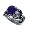 DRAGON STONE RING OVAL DEEP PURPLE