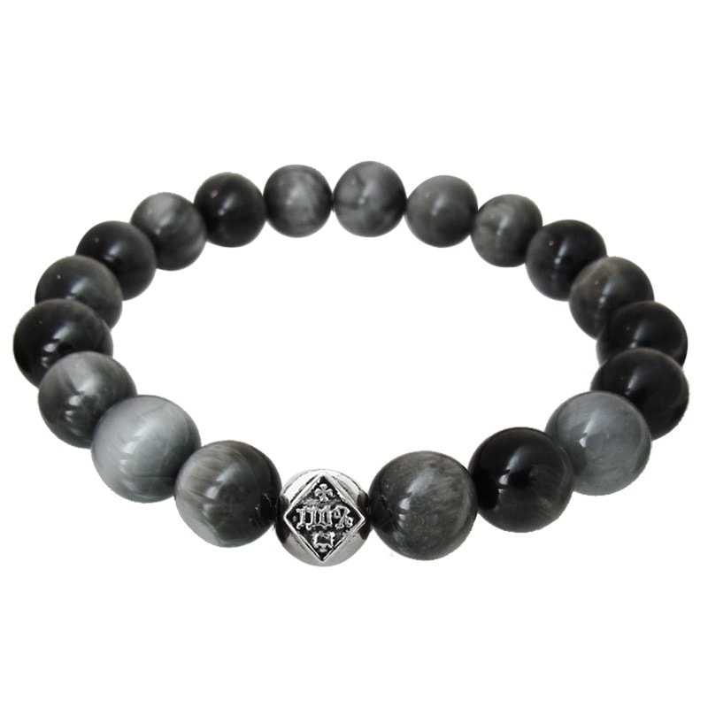 STONE WITH 110％ BEAD BRACELET (10mm EAGLE EYE