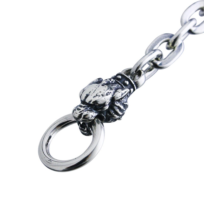 SABOR TOOTH CHARM OVAL LINK BRACELET (CZ T-BAR) | ブレスレット