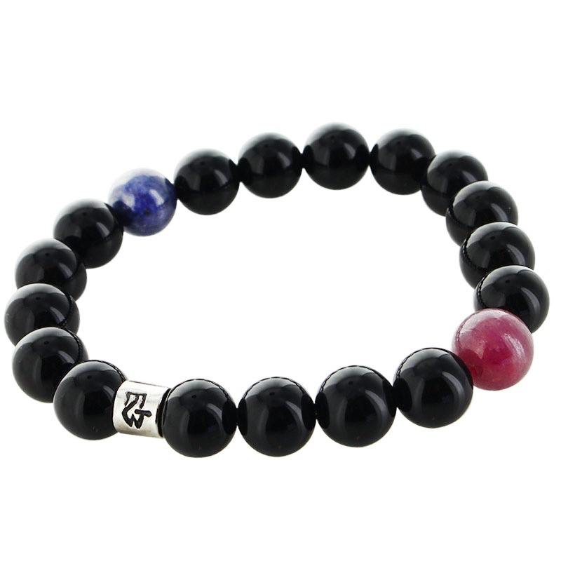 ڥ饤󥷥å׸STONE WITH TW LOGO RING BRACELET (10mm ONYX / RUBY /SAPPHIRE)