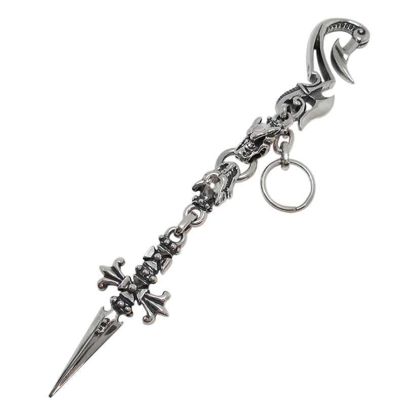 THUNDER HOOK WITH 2 GARGOYLES AND CROSS DAGGER KEY CHAIN