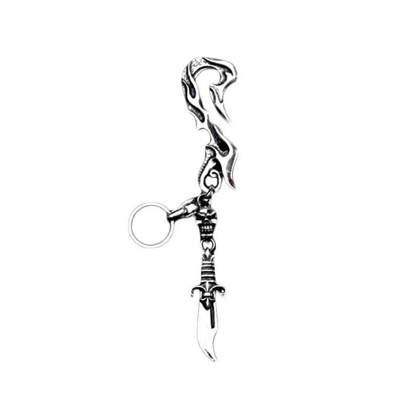 FLAMED HOOK CHOMPS LINK WITH BLADE KEY CHAIN