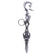 SCROLL HOOK SAW WITH HAMMERED KING WING DAGGER KEY CHAIN