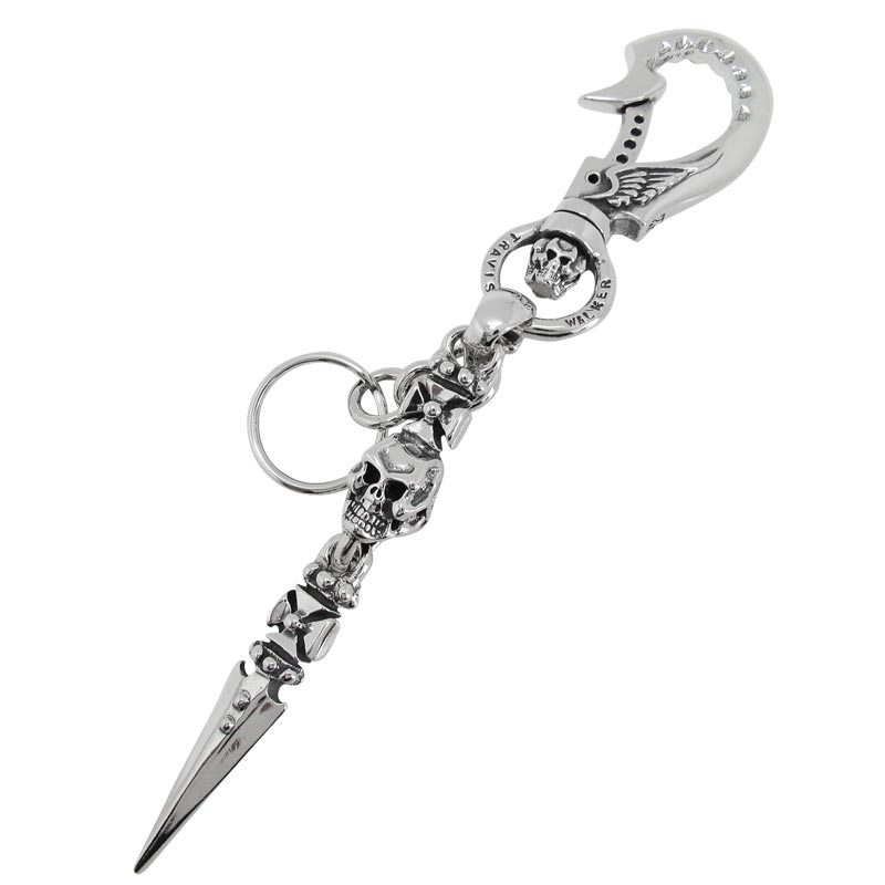 WINGED CLIP - LILG CROSS SKULL WITH DAGGER KEY CHAIN