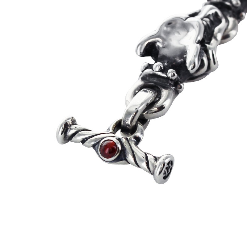 FACE-TO-FACE GARGOYLE BRACELET WITH T-BAR CZ | ブレスレット