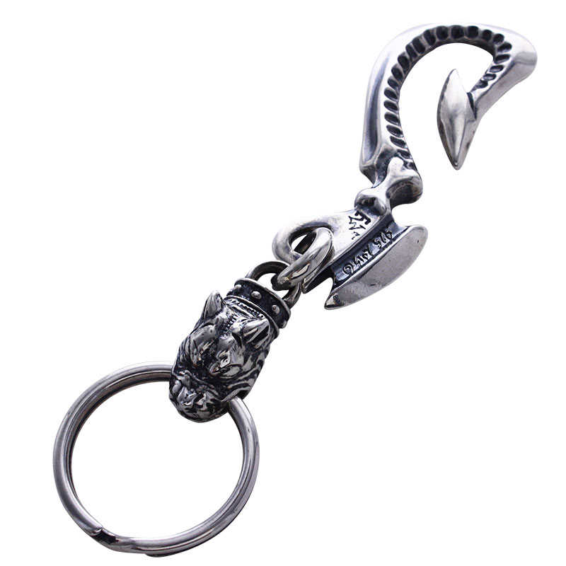 MEDIUM HOOK WITH MEDIUM PIT BULL KEY CHAIN