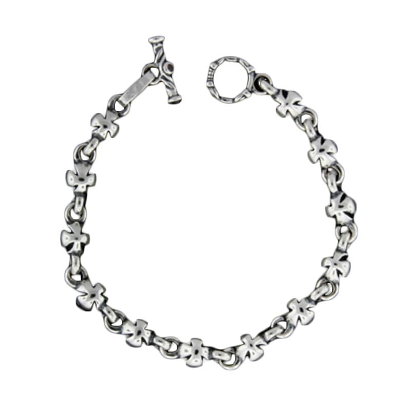 MINI CROSS BALL BRACELET WITH T-BAR CZ