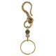 TENTACLE SKULL HOOK WITH I.D. KEY CHAIN IN BRASS