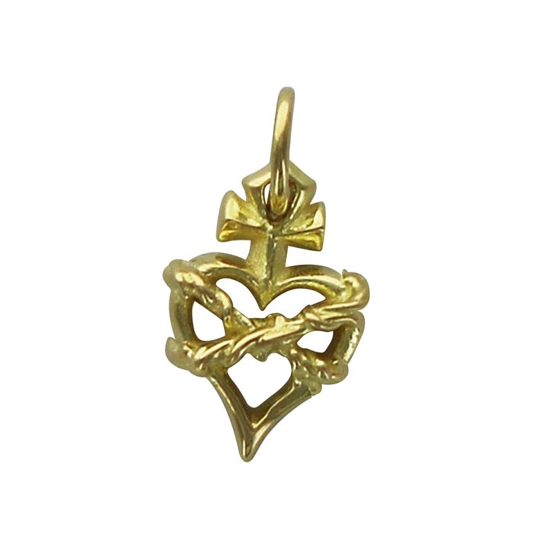 MINI SACRED HEART CHARM 18K GOLD