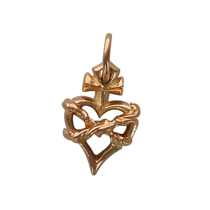 MINI SACRED HEART CHARM 18K GOLD