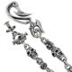 THUNDER HOOK - SKULL CROSS LINK WITH CROSS LINKS WALLET CHAIN WITH T-BAR CZ