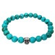 STONE WITH LILG SKULL BEAD BRACELET (8mm TURQUOISE)