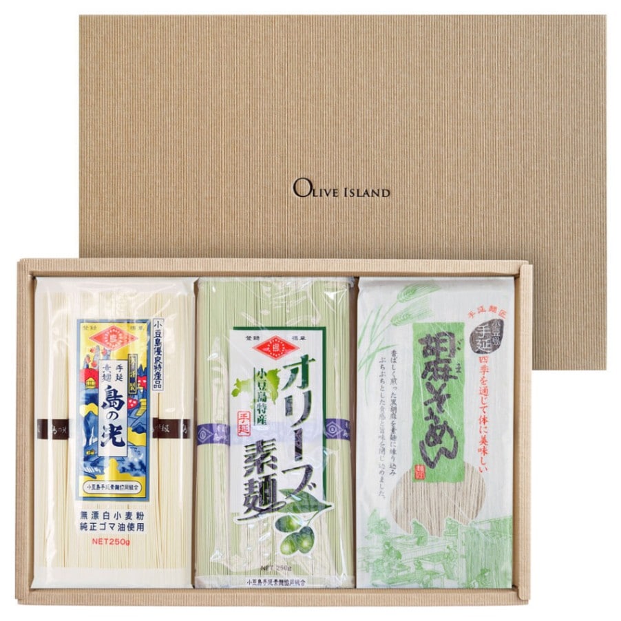 専用ギフト箱入り】小豆島手延素麺 単品3袋セット(島の光 特級品黒帯×1