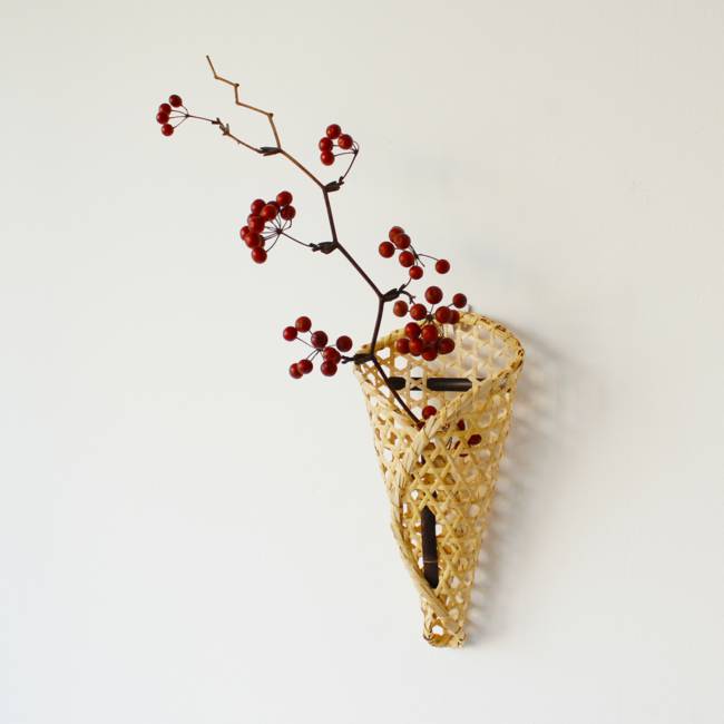 竹籠 竹かご 飾籠(かざりかご） 小林ミドリ 竹細工 新潟産 | 工芸品