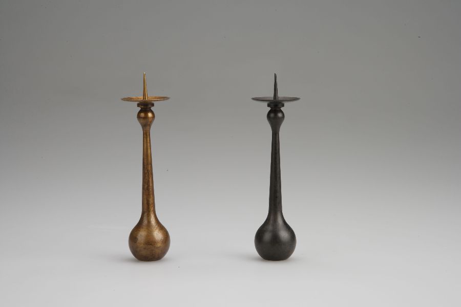 雫 （しずく） 灯立 金茶 能作 真鍮製 仏具 火立て 蝋燭立て 燭台 高級