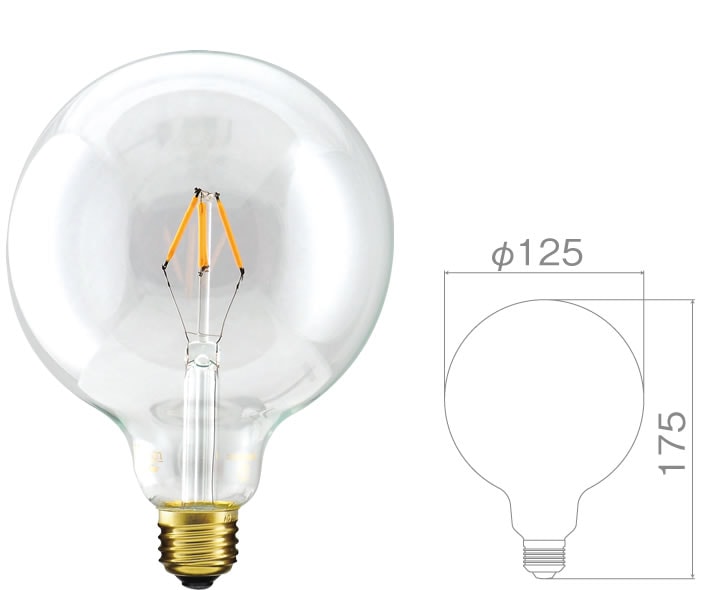 Only One LED電球「Siphon」ボール125（E26)ショートフィラメント