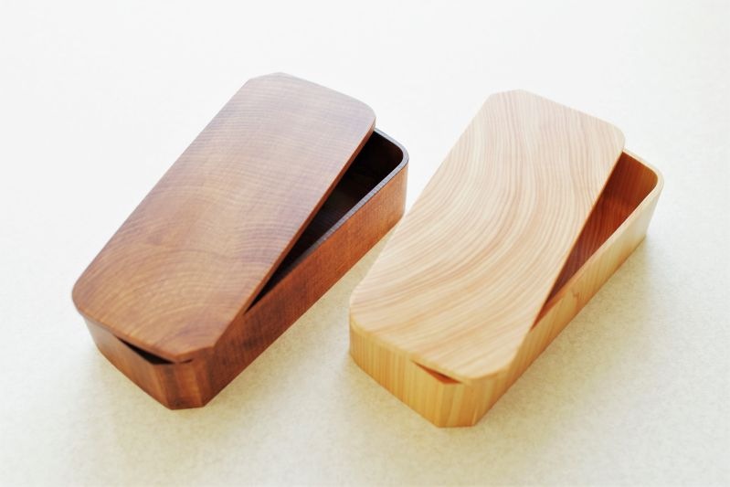 媛ひのき 弁当箱 「年輪」 L - 角なし LINKWOODDESIGN くりぬき お弁当