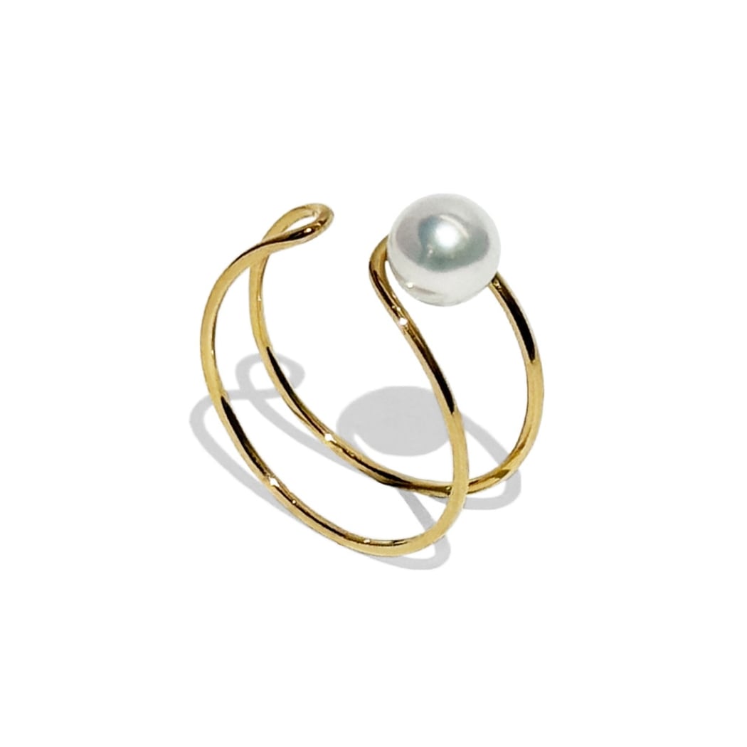 K18 Open Ring -double line-